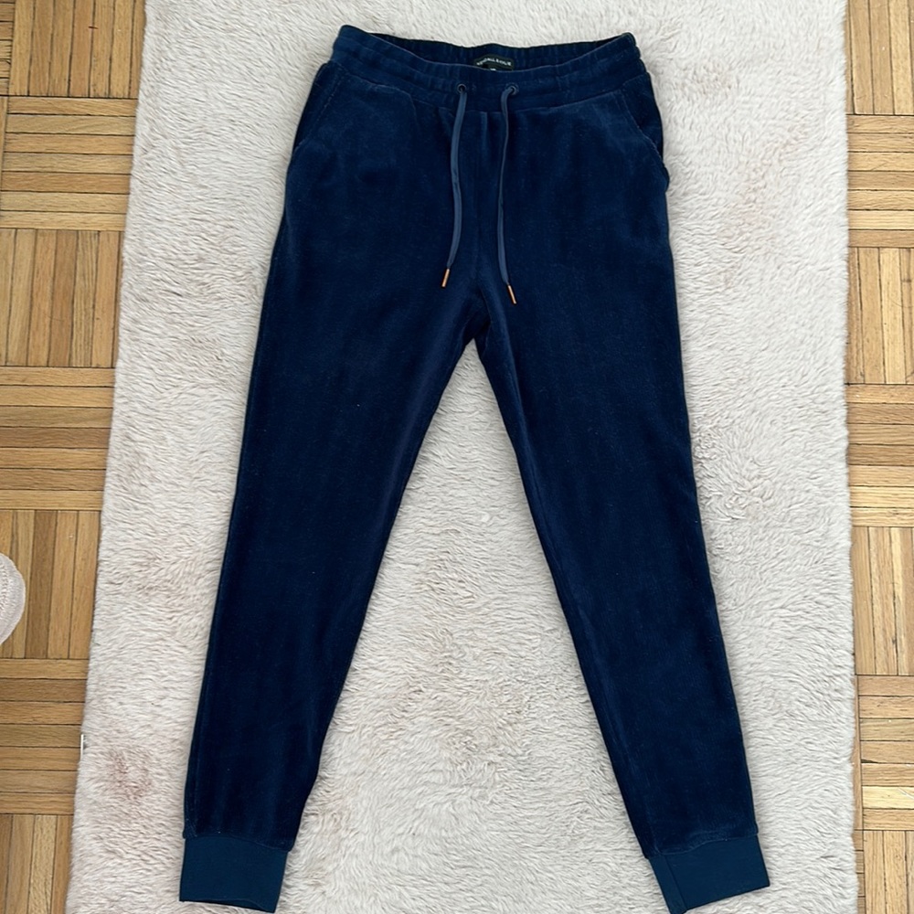 EUC Kendall + Kylie Navy Velvet Joggers